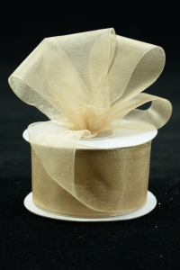 Organza Ribbon , Toffee, 1.5 Inch x 25 Yards (1 Spool) SALE ITEM